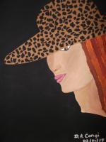 People In All Places - Lady In The Leopard Hat - Acrylic